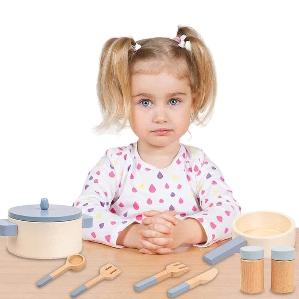 Wooden Simulation Kitchen Toys, Educational, Compact and Portable, Safe for Ages 3+