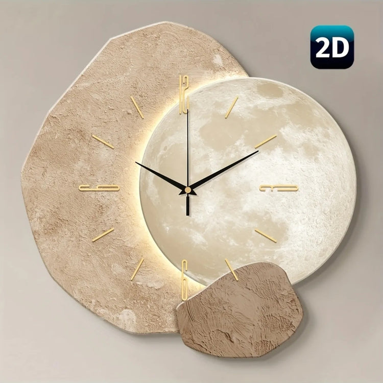 Wooden Wall Clock - Scandinavian Design - Silent Bamboo Clock - LED Backlight Illumination