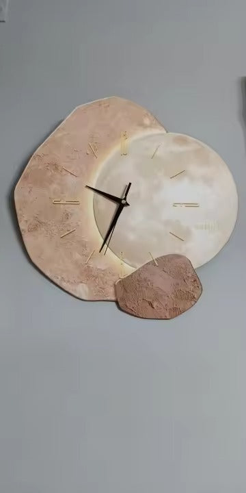 Wooden Wall Clock - Scandinavian Design - Silent Bamboo Clock - LED Backlight Illumination