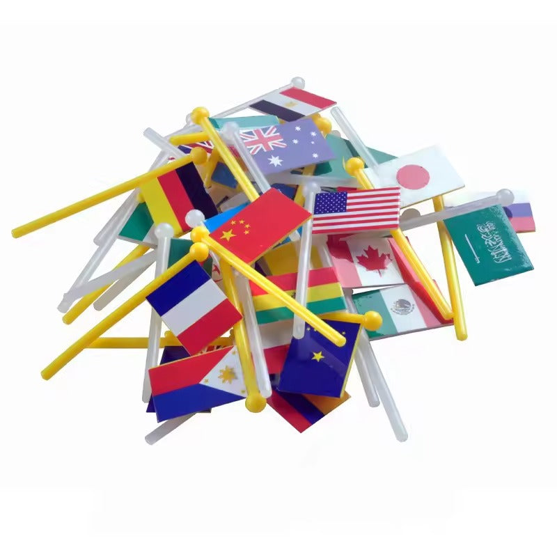 Wooden World Map with 36 Flags – Educational Geography Puzzle for Kids
