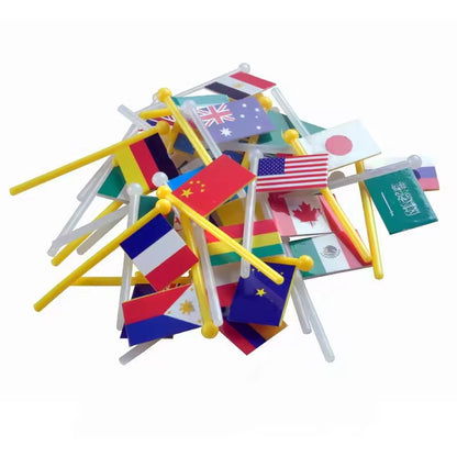 Wooden World Map with 36 Flags – Educational Geography Puzzle for Kids