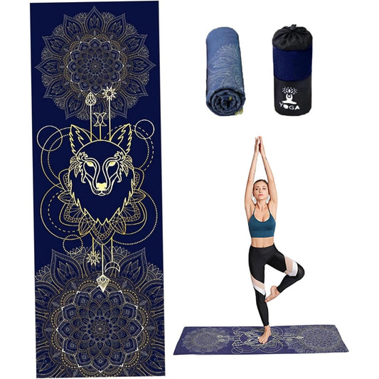Yoga Mat with Correct Alignment - Non Slip Exercise & Fitness Mat for All Types of Yoga, Pilates & Floor Workouts