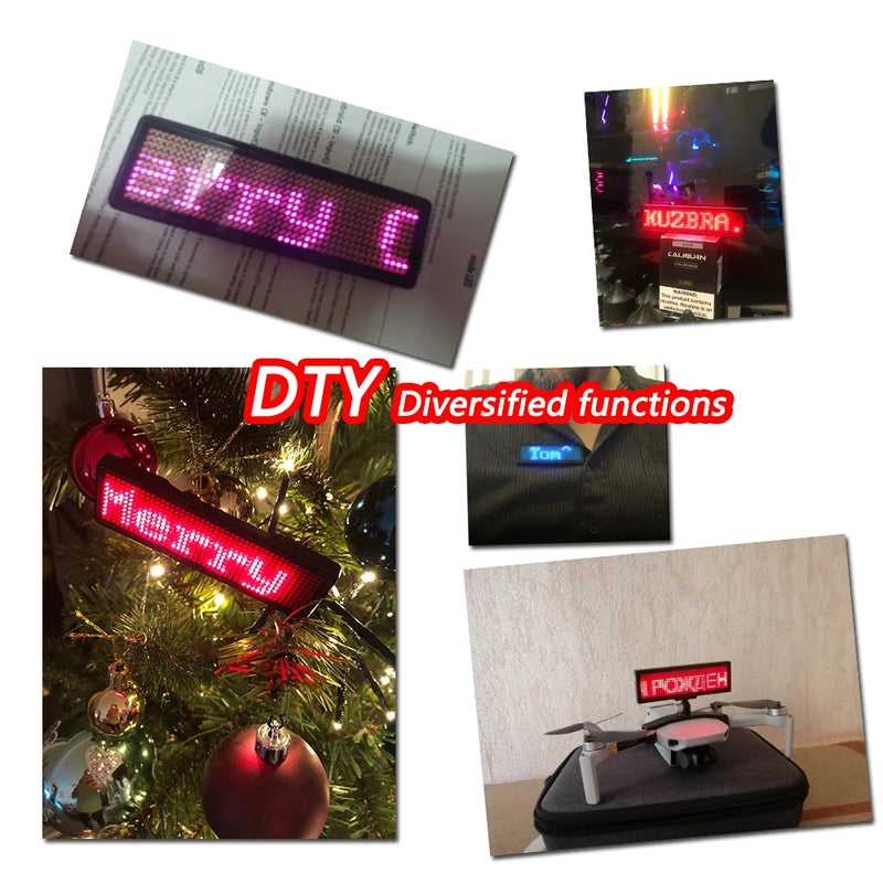 Rechargeable LED Name Badge Display with Programmable Scrolling Text