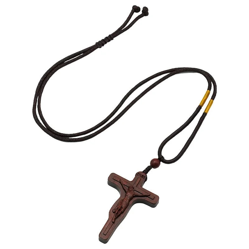 Handcrafted Wooden Cross Necklace