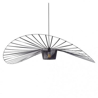 Vintage-Inspired Straw Hat Pendant Light