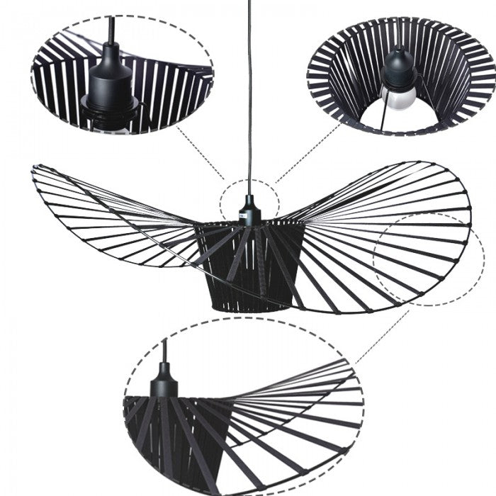 Vintage-Inspired Straw Hat Pendant Light