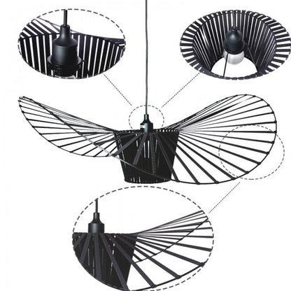 Vintage-Inspired Straw Hat Pendant Light
