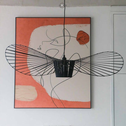 Vintage-Inspired Straw Hat Pendant Light