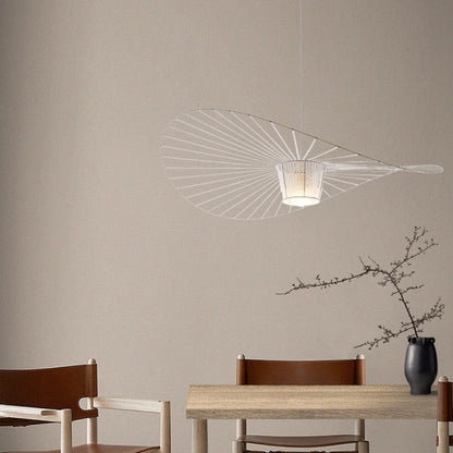 Vintage-Inspired Straw Hat Pendant Light