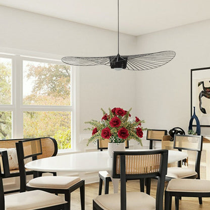 Vintage-Inspired Straw Hat Pendant Light