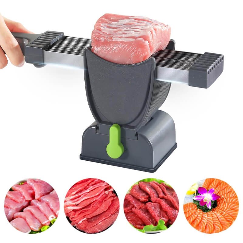 Adjustable Thickness Stainless Steel Meat Slicer – Heavy-Duty Manual Cleaver for Quick and Precise Meat Cutting