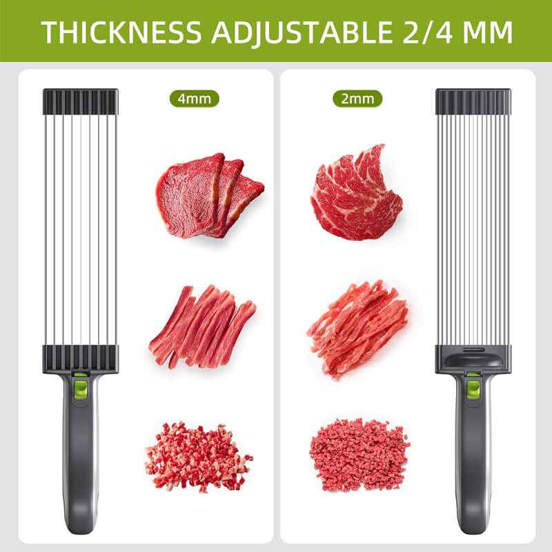 Adjustable Thickness Stainless Steel Meat Slicer – Heavy-Duty Manual Cleaver for Quick and Precise Meat Cutting