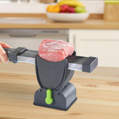 Adjustable Thickness Stainless Steel Meat Slicer – Heavy-Duty Manual Cleaver for Quick and Precise Meat Cutting