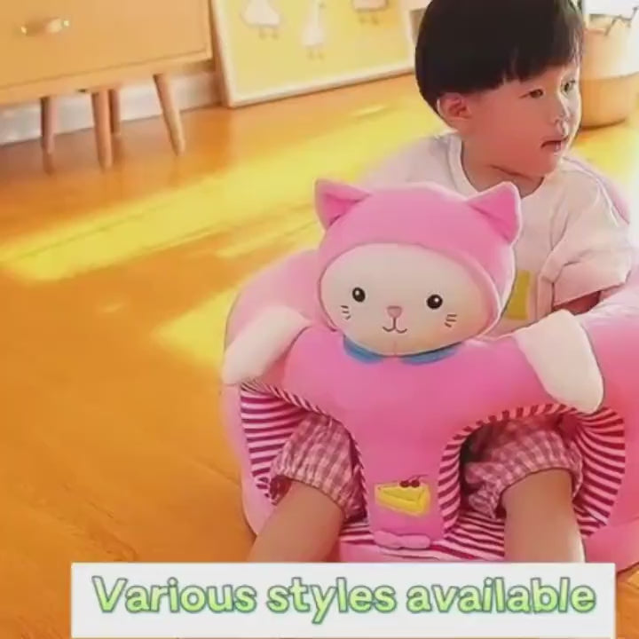 Soft Plush Baby Chair – Supportive Cartoon Seat with Backrest for Safe Sitting, Learning and Comfortable Playtime for Youngsters