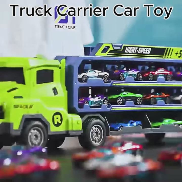 Truck Carrier Car Toy with Alloy Cars, No Batteries, Multi-Mode, Safe for Ages 4+