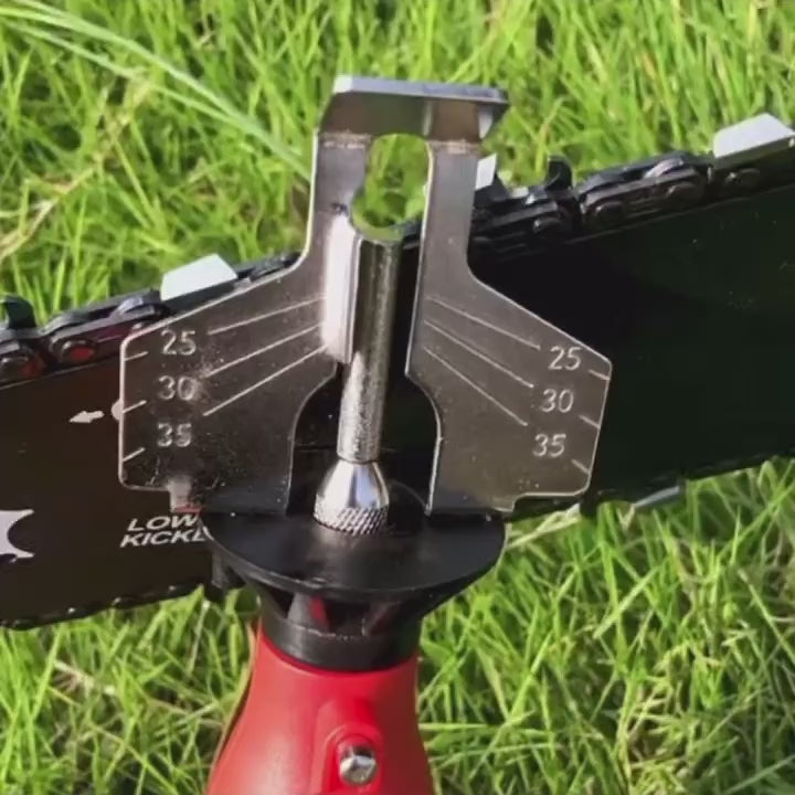 Chainsaw Sharpening Tool with 3 Polishing Bits and a Ruler, Featuring High-Speed Steel Grinding Heads