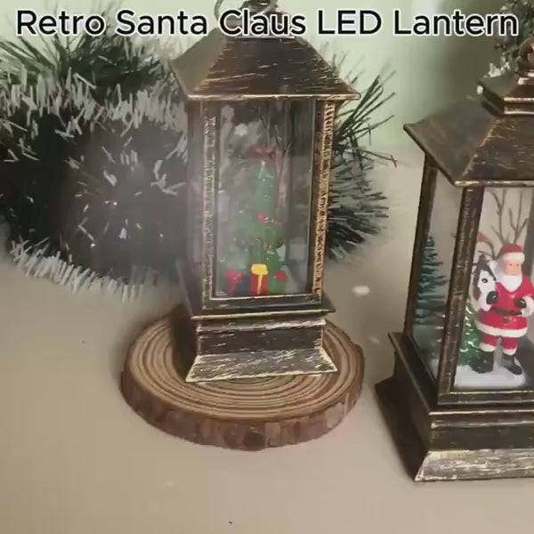 Cordless Retro Santa Claus LED Lantern with Snowfall Effect, Compact design, 3D Model