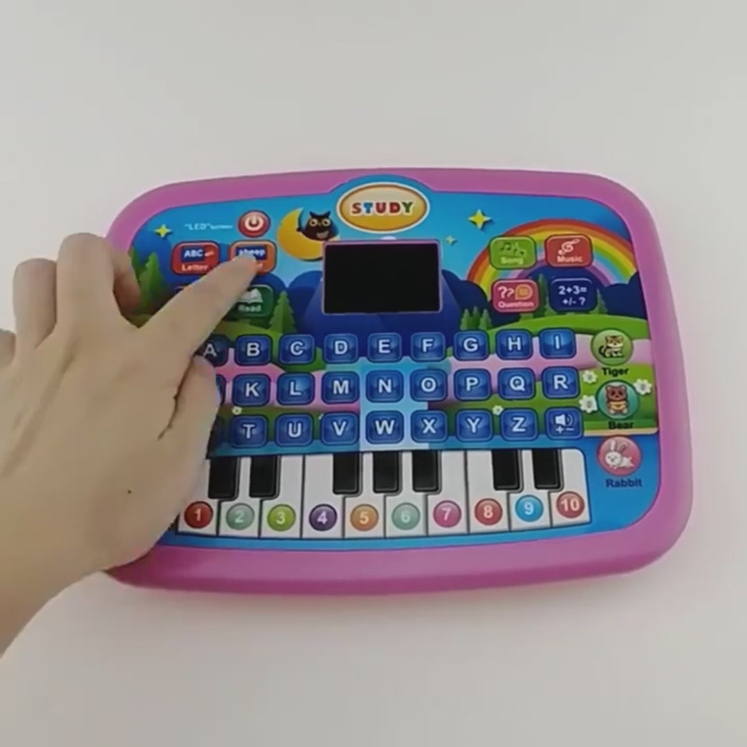 LED Interactive Learning Tablet for Kids Aged 1-6, Alphabet, Numbers, Music & Animal Piano Keys