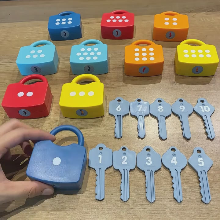 10Pcs Montessori Number Learning Locks Toy Set, Homeschool Math Game, Safe for Ages 3+