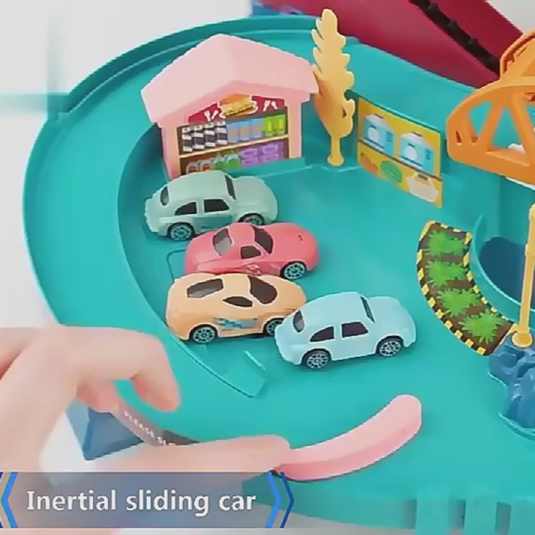 Multi-Level Dinosaur Race Track Adventure, Toy Car Ramp Track Set, Safe for Ages 3+
