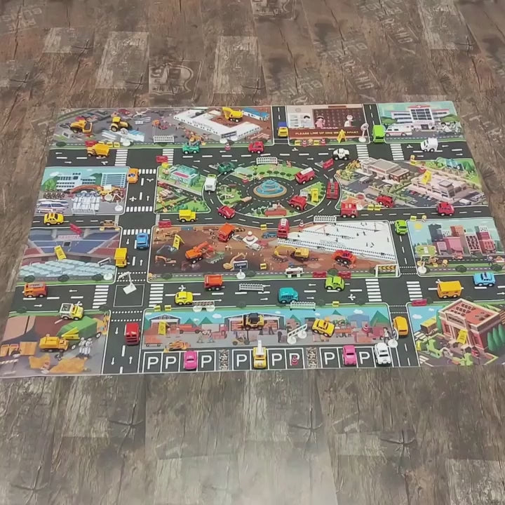 Vibrant Roadway Playmat – Endless Adventures for Kids with Educational & Imaginative Play, Safe for Ages 3+