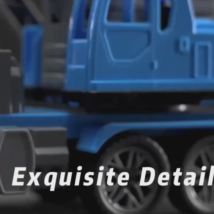 Toy Construction Crane Truck with Openable doors, 360° rotating platform, Sound & light effects
