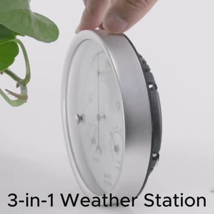 3-in-1 Weather Station – Analog Dial Barometer Thermometer & Hygrometer 130mm