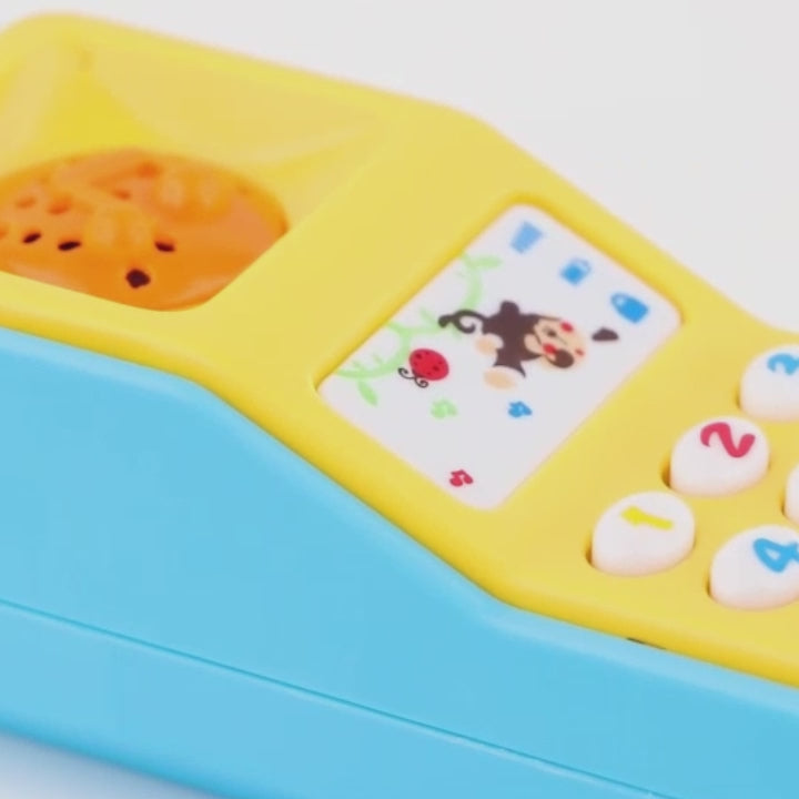 Vintage Learning Phone with Sound Effects, Flashing Lights, Simulated Phone Calls and Easy to Hold, Safe for Months 18+