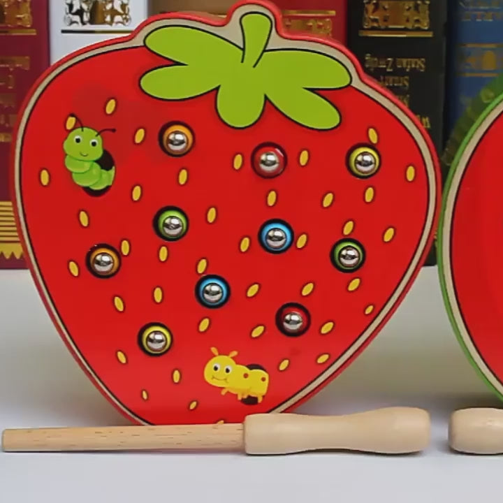 Educational Wooden Catch Worm Game for Fine Motor Skill Development, Safe for Ages 3+