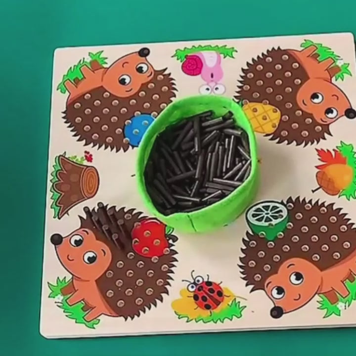Hedgehog Walking Board, Made of Safe Wood, Helps Children Learn to Count Numbers, Suitable for Ages 3+