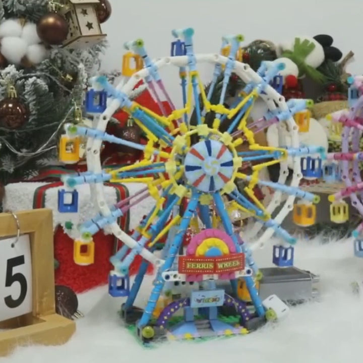 813 Piece Ferris Wheel Building Set with Swinging Cabins, STEM Learning Toy, Safe & Fun for Kids 6+