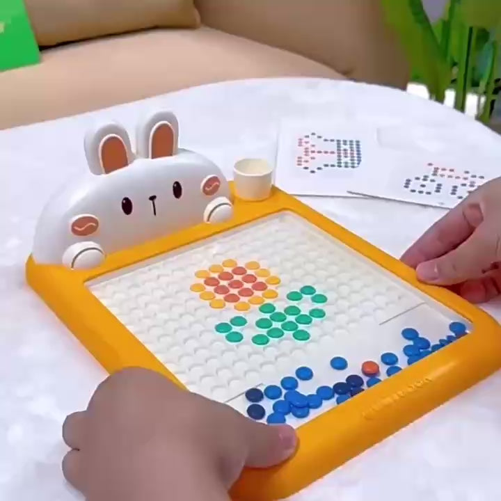 Rabbit Magnetic Drawing Board with Carrot-Shaped Magnetic Pen, Compact & Portable, Safe for Ages 3+