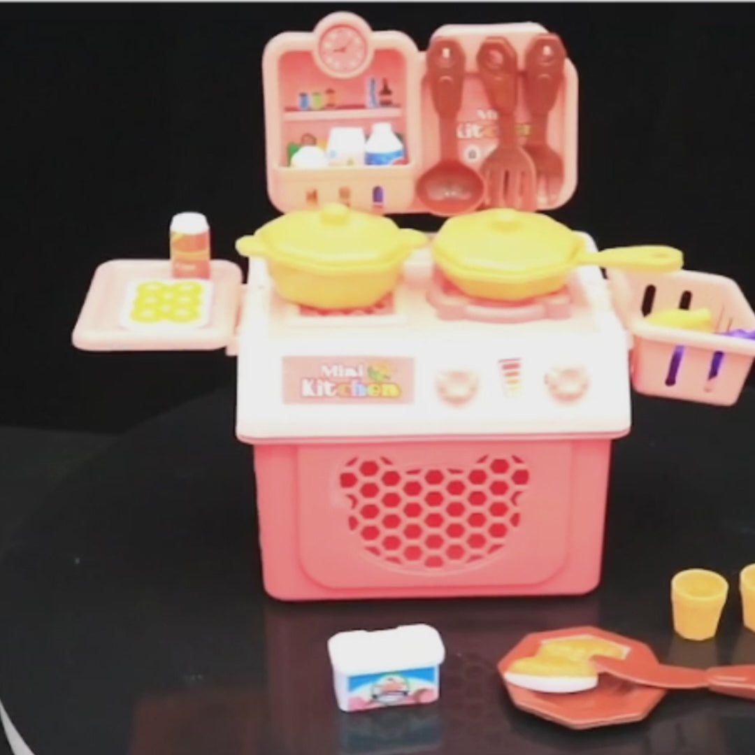 Interactive Cooking World With ABS Plastic, Mini Kitchen Toy, Lots of Details, Safe for 3+