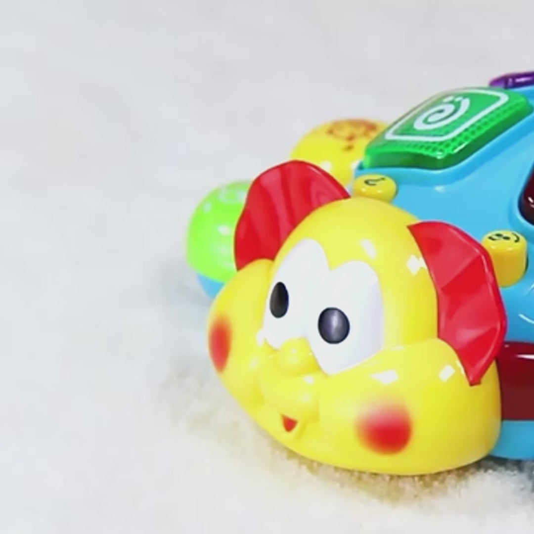 360° Musical Crawling Turtle Toy with Light Up, Bilingual Learning, Animal Sounds, Safe for Months 6+