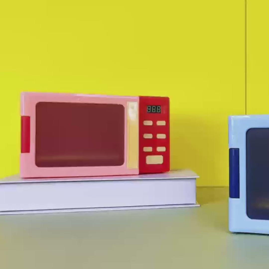 Toy Microwave Oven Playset, Light Effects, Realistic Sounds, Interactive Pretend Cooking, Safe for Ages 3+