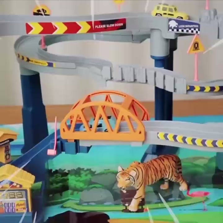 Lion Racing Track with Sound & Light, Easy to Assemble, Safe for Ages 3+