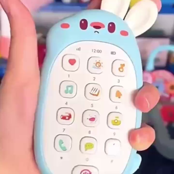 Rabbit Toy Educational Phone with Sound, Lights, Compact and Portable, Safe for Ages 6+ Months