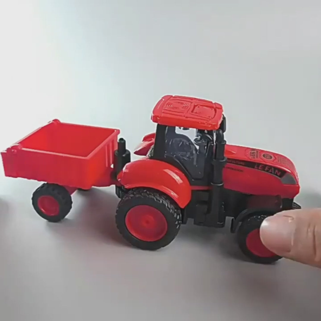 Farm Adventure Tractor Toy with Hand-Push Design, Detailed Simulation, Educational, Safe for Ages 3+