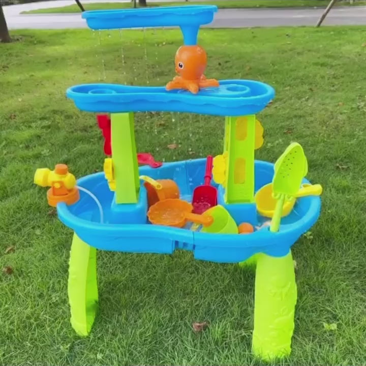3 - Tier Outdoor Water Play Table with Accessories for Kids Summer Beach Backyard Garden Sensory Toy Set for Boys & Girls Ages 3+