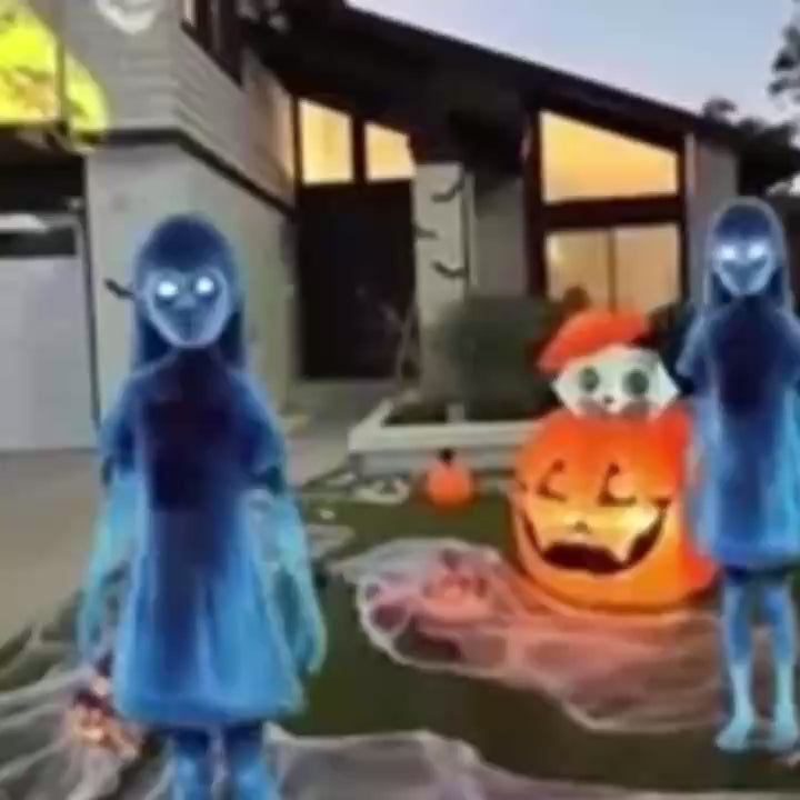 Outdoor Lighted Ghost Halloween Decoration, Safe, Compact & Easy to Install