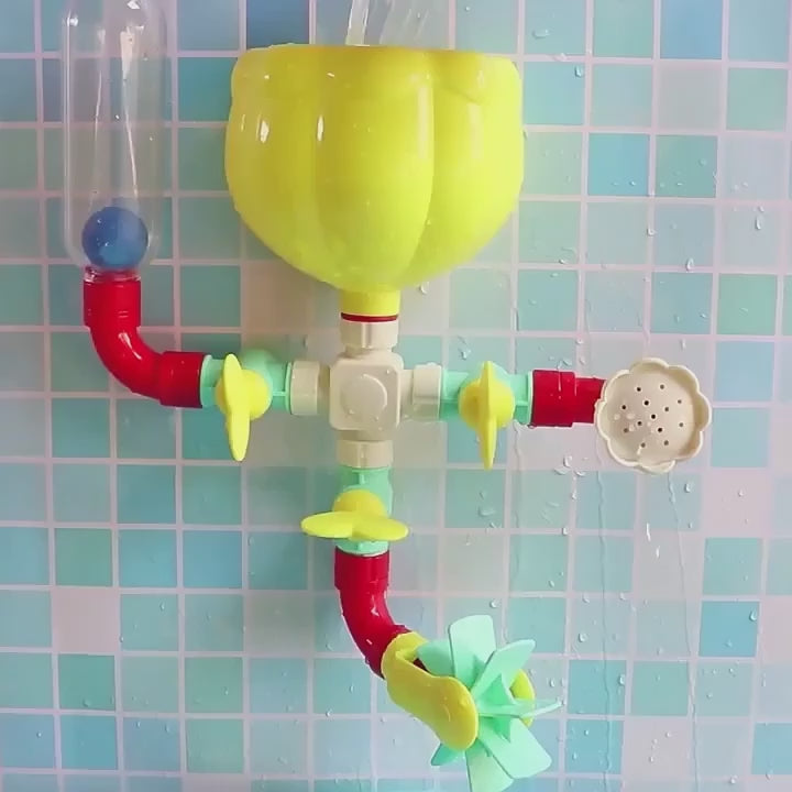Children's Bath Toy with Water Spray Rotating Wheel and Shower Simulation Safe for Ages 1+