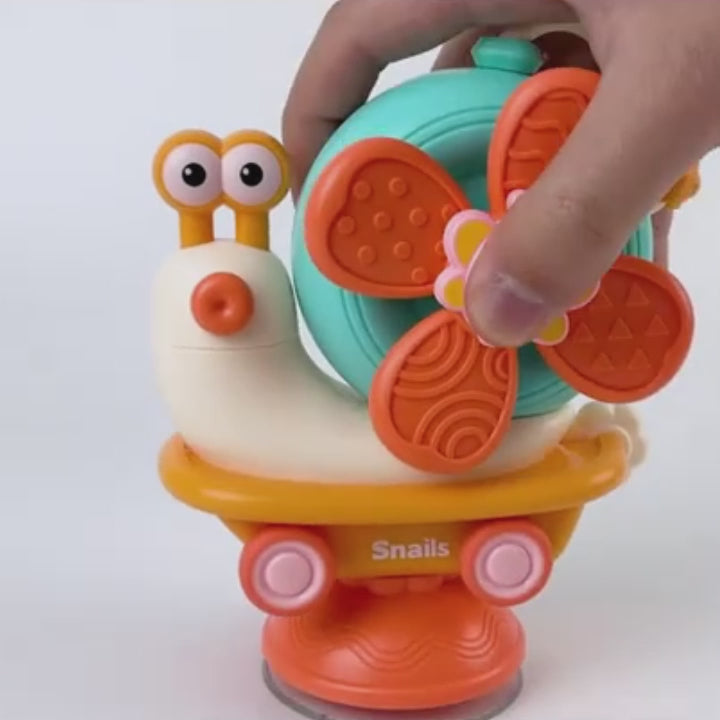 5-in-1 Snail Spinner Suction Toy, Montessori Baby Sensory Toy for Bath, Mealtime & Play, Safe for Ages 6 Months+