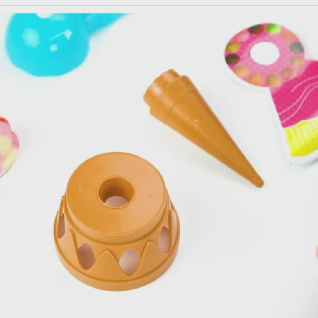 Ice Cream Stack with Motor Skill Development, Lightweight & Portable, Safe for Ages 1+