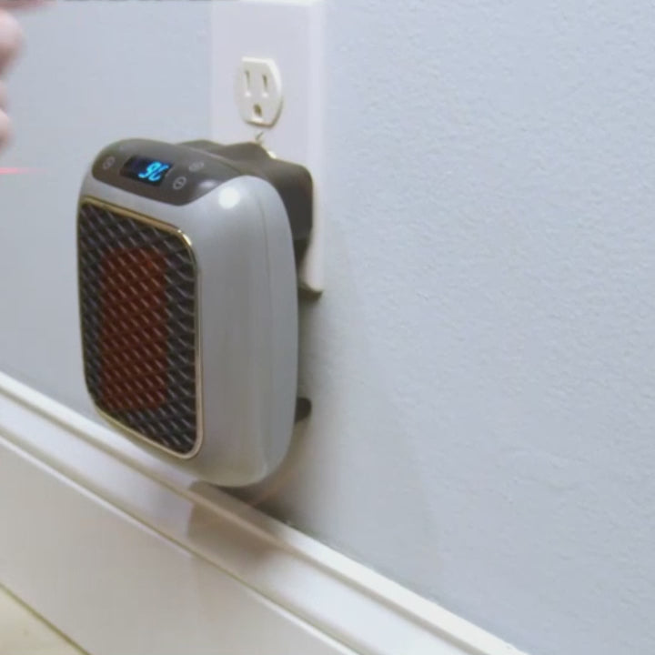Portable Electric Heater - Wall Plug Space Heater with Digital Thermostat, Quiet Operation