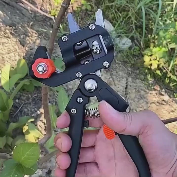 Precision Garden Grafting Tool with Specialized Grafting Blades, a Safety Handle Lock, and Durable Metal Construction