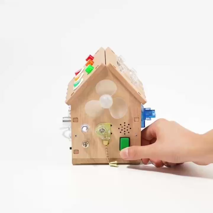Montessori Busy House Toy with Sound, Light, Portable and Safe for Ages 3+