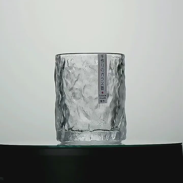 Japanese Edo Kiriko Glacier Whisky Glasses, Ice Texture, Thick Glass, Gift Ready