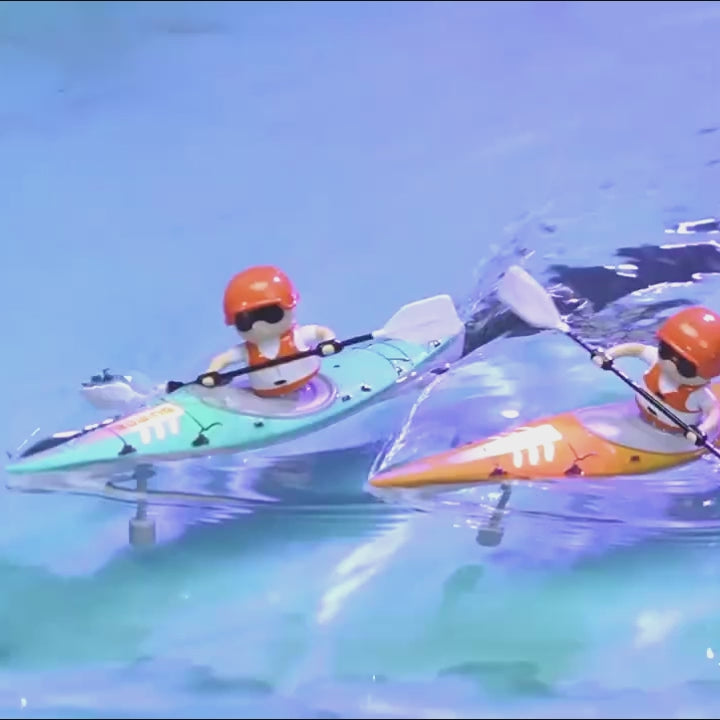 Kayak Racing Ship Remote Control with LED Colorful Lights, Anti-Capsize Balance System, Safe for Ages 6+