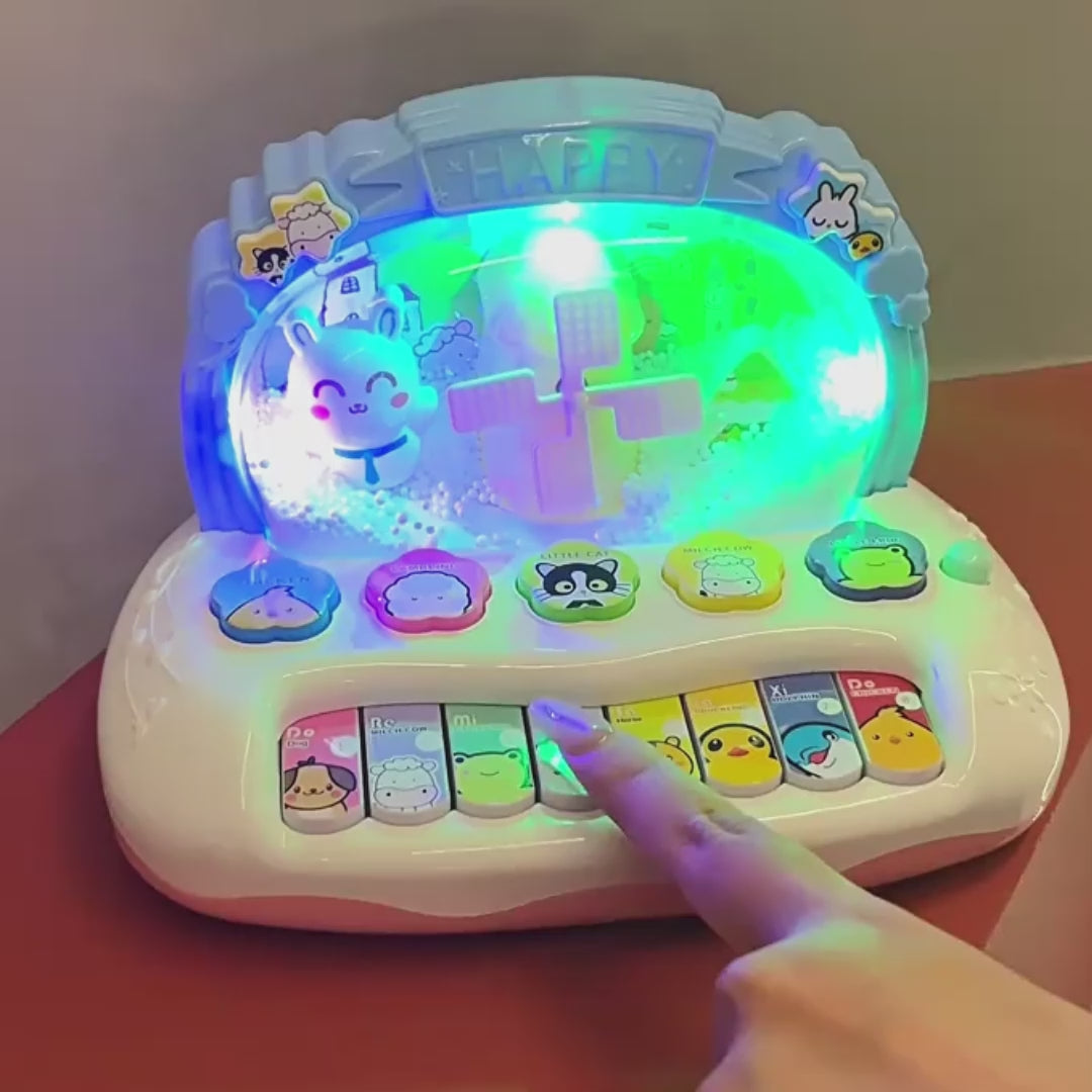 Musical Instrument Toys with Animal Sounds, LED Lights, Whack-a-Mole Game & Snowflake Design, Safe for Ages 1+