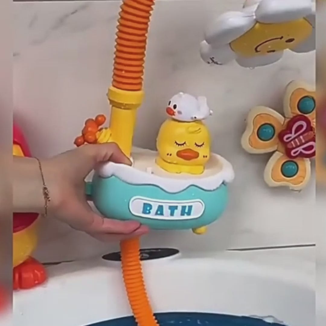 Baby Bath Toy - Cute Duck-Shaped with Flower Shower, Non-Toxic ABS Material, Water-Comfort Training, Safe for Ages 3+